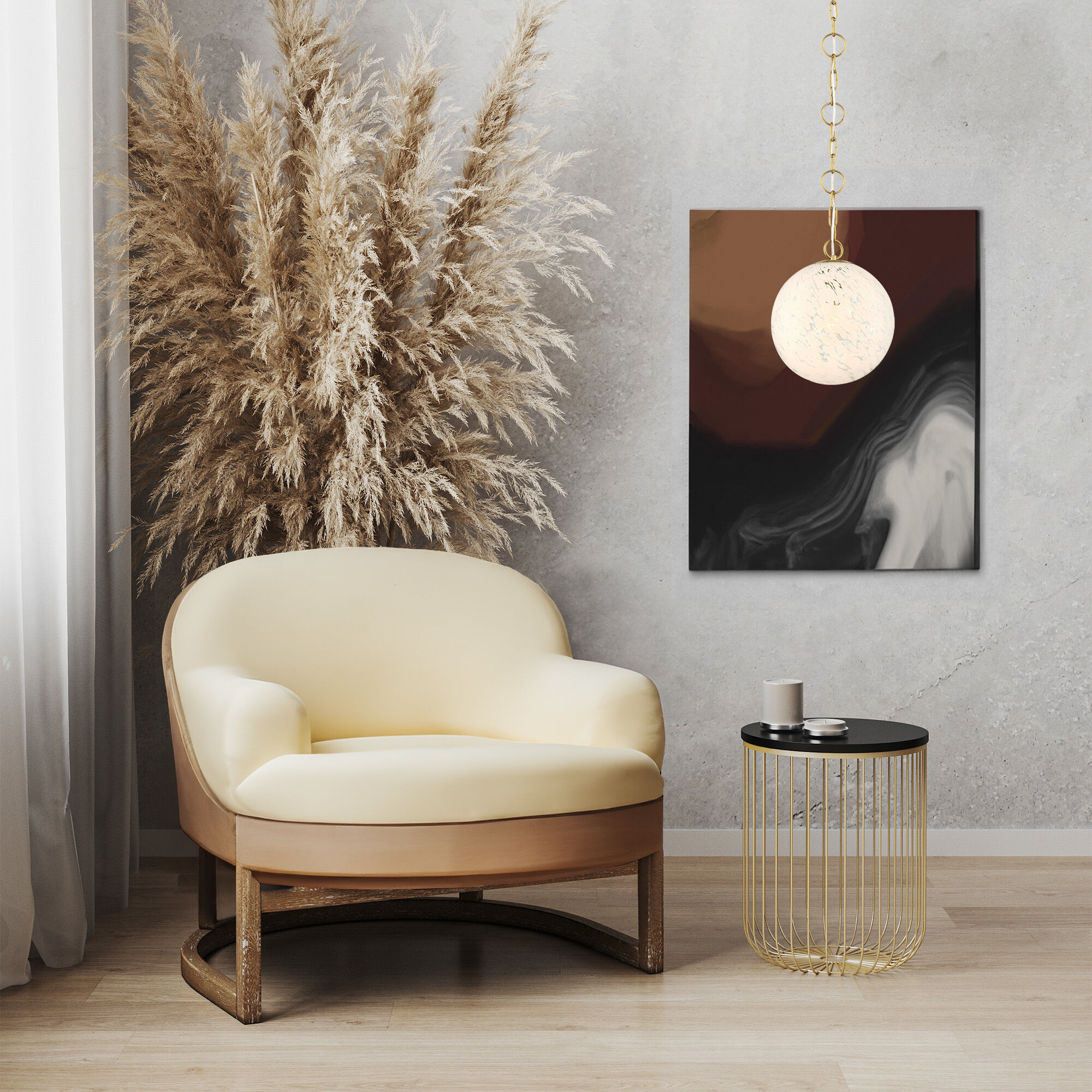 Wine Flower 1 Light 11.75 inch Brushed Gold Pendant Ceiling Light